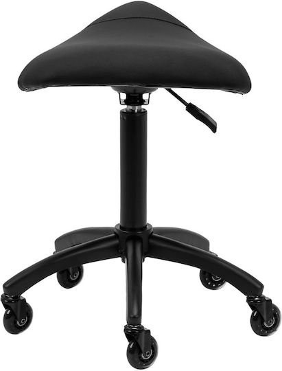 Salon Stools Wheeled Stool with Backrest Black