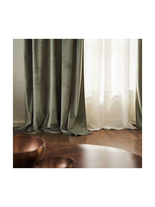 Gofis Home Curtain with Pencil Pleat Winter 711 Green 2004711307005 140x280cm