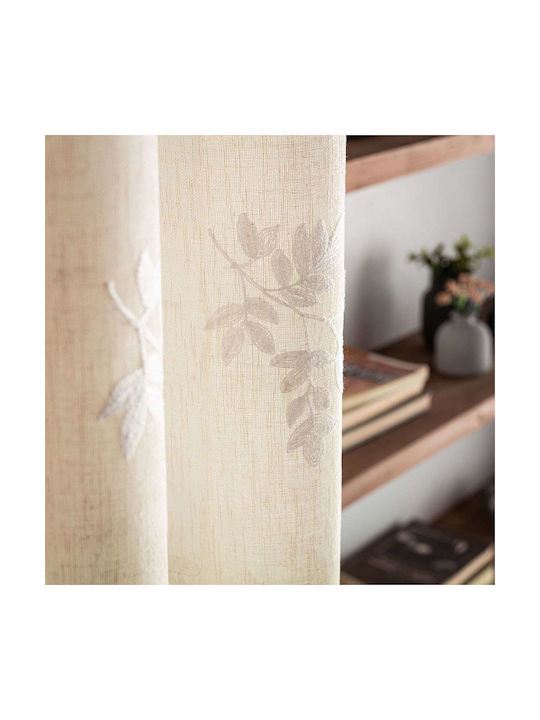 Gofis Home Κουρτίνα με Τρέσα Μπεζ 140x280εκ.