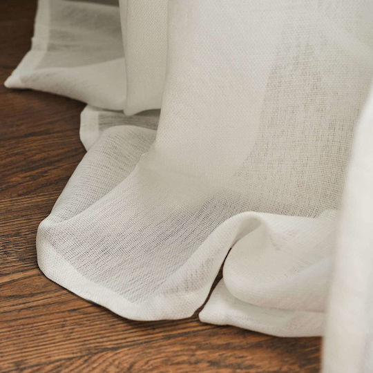 Gofis Home Κουρτίνα με Τρέσα Maisy 507 Λευκή 140x295εκ.