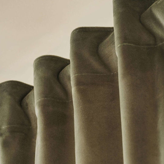Gofis Home Curtain with Pencil Pleat Winter 711 Green 2004711307005 140x280cm