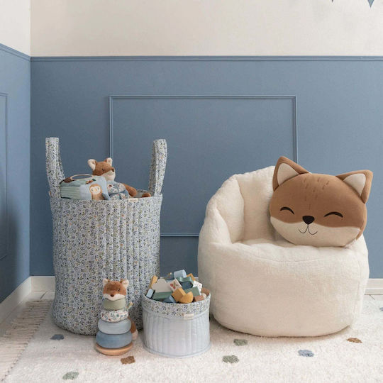 Little Dutch Children's Storage Basket made of Fabric Forest Adventure Light Blue 35x35x45cm 1pcs