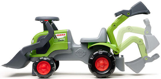 Tractor pentru copii De la picior la podea cu caruta si pedala Verde
