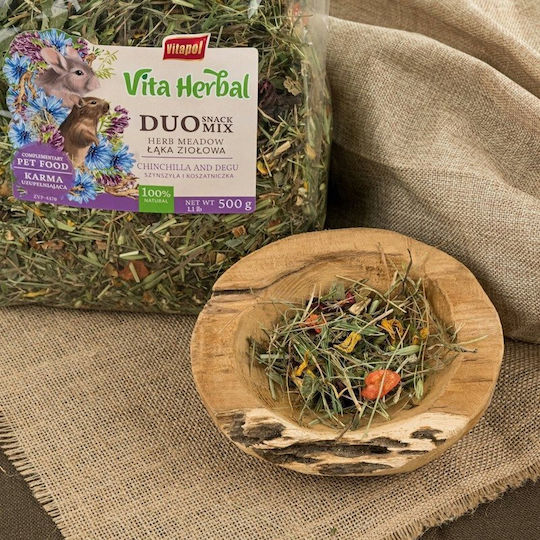 Vitapol Vitapol Vita Herbal Duo Snack Meadow Herbs Hay for Chinchilla and Degu 500g