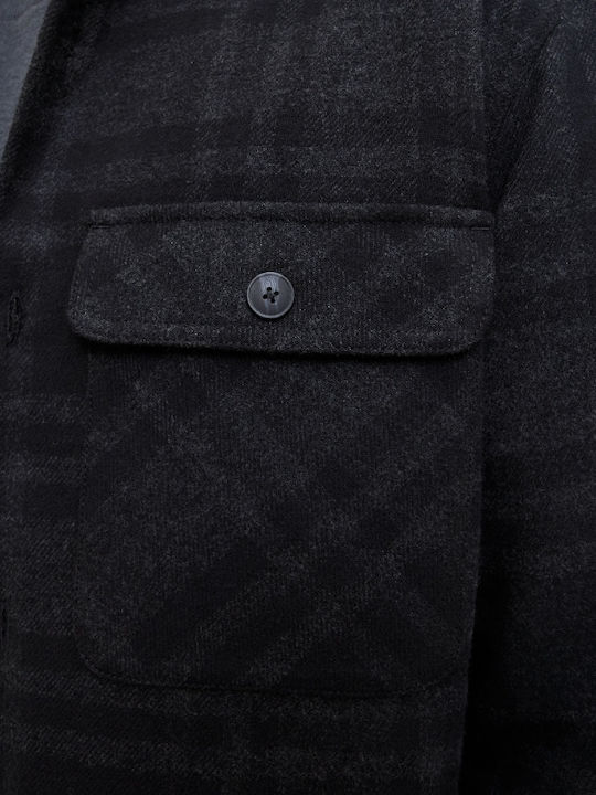 Μακρυμάνικo Βαμβακερό Overshirt Black