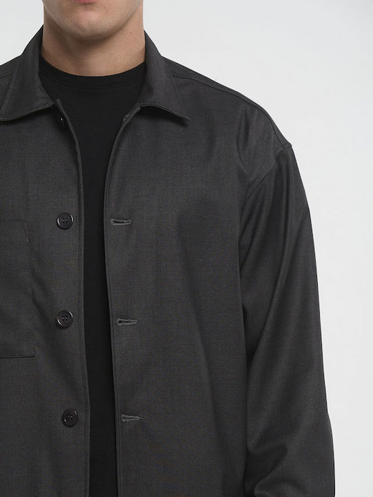 Μακρυμάνικo Τζιν Overshirt Γκρι