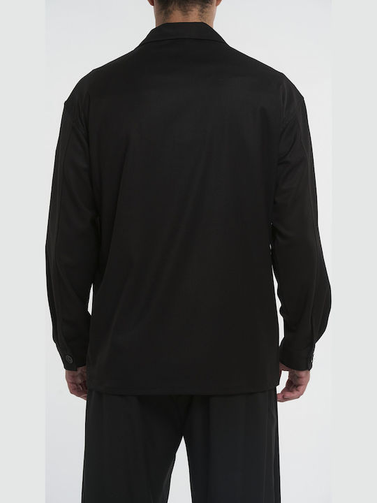 Μακρυμάνικo Τζιν Overshirt Μαύρο