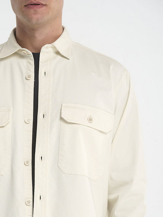 Μακρυμάνικo Overshirt Εκρού