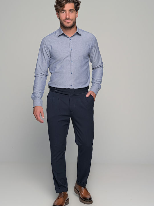 Brunello Long-sleeved Cotton Shirt Blue