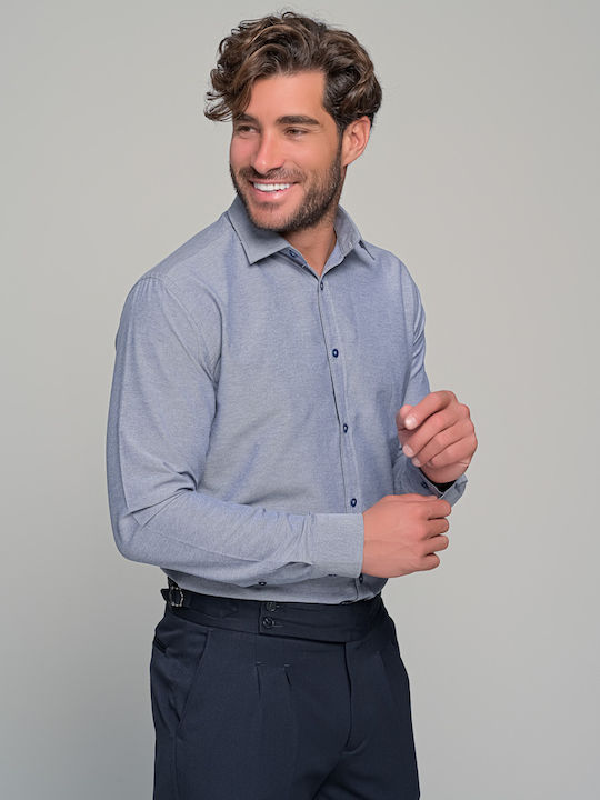 Brunello Long-sleeved Cotton Shirt Blue
