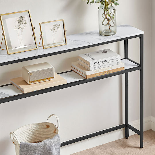 Console Table Wood & Metal White L80xW20xH80.9cm