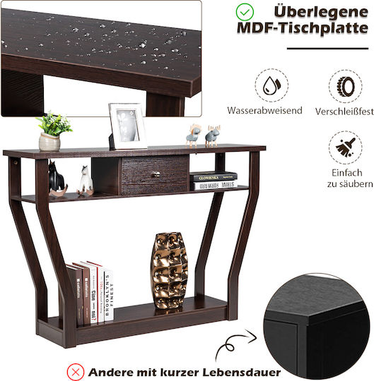 Конзолна маса Дървена Кафяв Д120xШ30xВ81cm