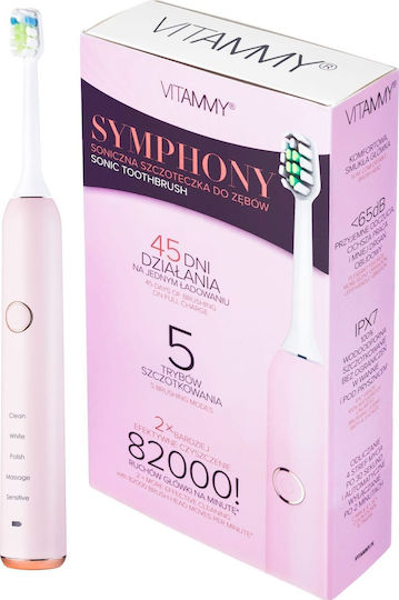 Vitammy Ηλεκτρική Οδοντόβουρτσα με Αισθητήρα Πίεσης και Θήκη Ταξιδίου Ροζ