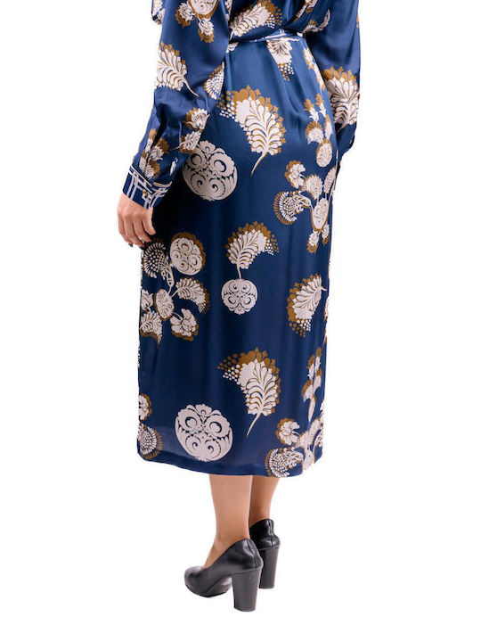 Rochie-Cămașă Midi Albastră