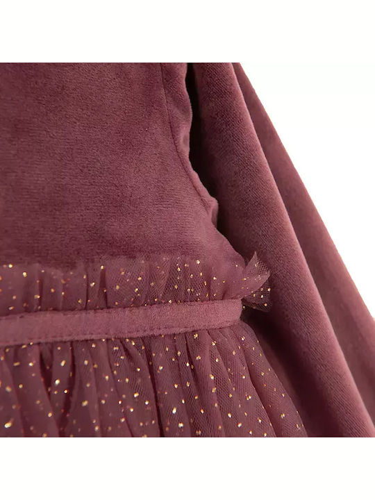 Children's Dress Long Sleeve Set with Tights Brown
