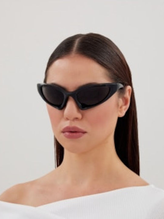 Balenciaga Γυαλιά Ηλίου Μαύρα με Κοκκάλινο Σκελετό