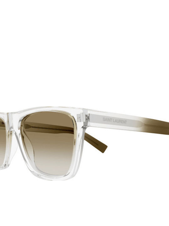 Ysl Unisex Sonnenbrille mit Transparent Kunststoff Gestell und Braun Linse SL 619 007