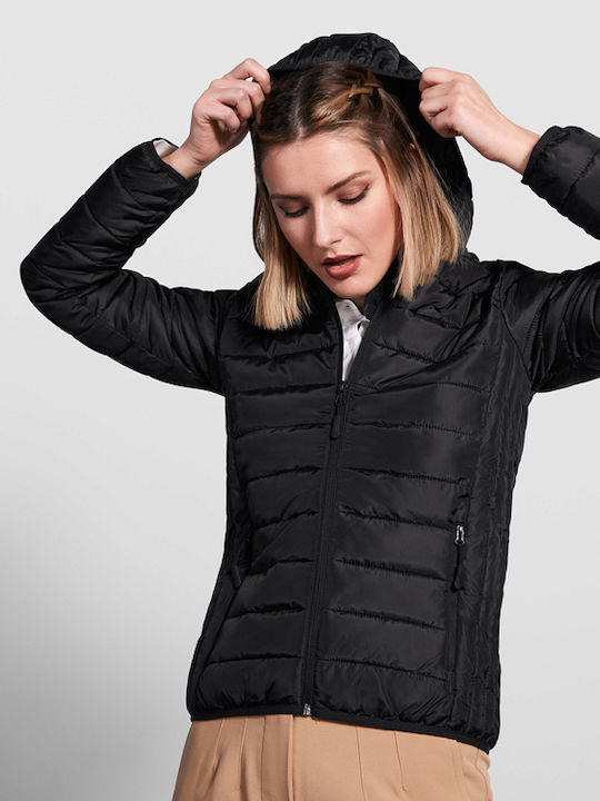 Damen Puffer Jacke Winddicht Black