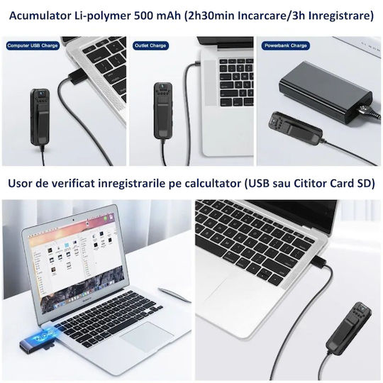 Taggo Cameră Ascunsă 8MP cu Slot pentru Card de Memorie
