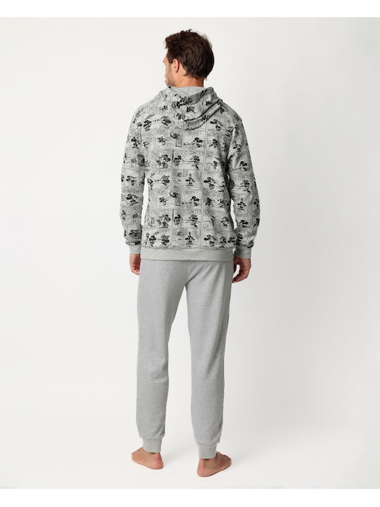 Admas Men's Winter Pajamas Set Gray