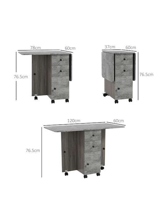 Tisch Küche Klappbar Grey Wood And Stone 120x60x76.5cm