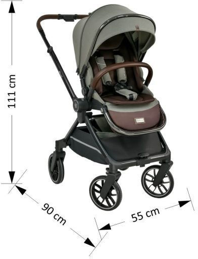 Bebe Stars Mirage Бебешка количка 3 в 1 Маслини 9.6кг