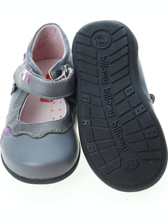 Kids Ballerinas with Hoop & Loop Closure Gray
