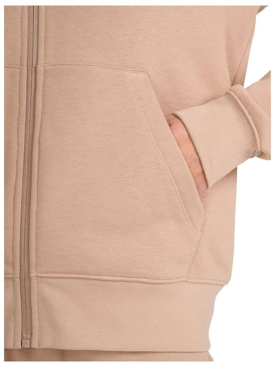 Women's Hooded Cardigan Sweatshirt Beige