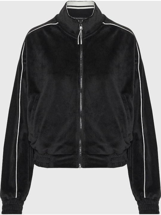 Women's Sweatshirt Jacket Velvet Black