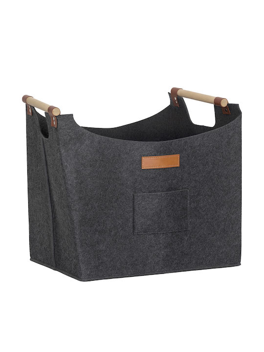 Outsunny Wooden Wood Carrying Bag 45x32x40cm Gray