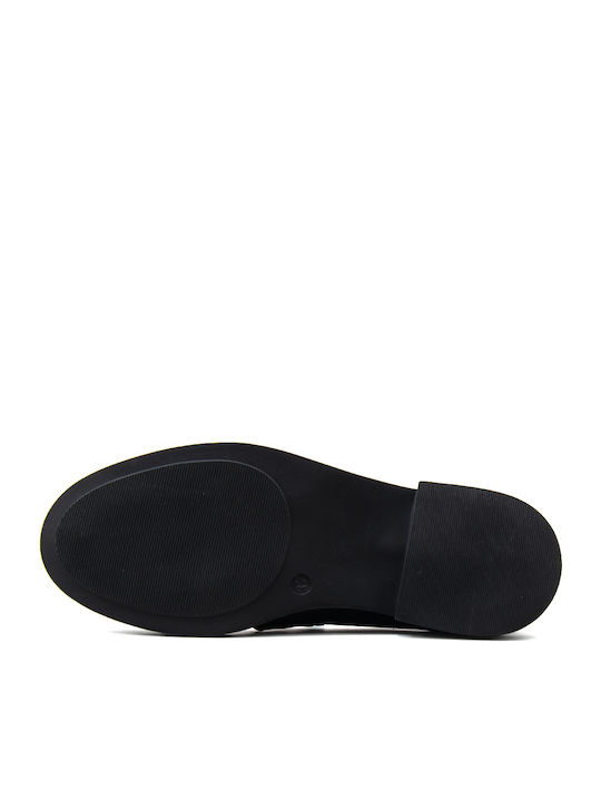 Leder Damen Mokassins in Schwarz Farbe