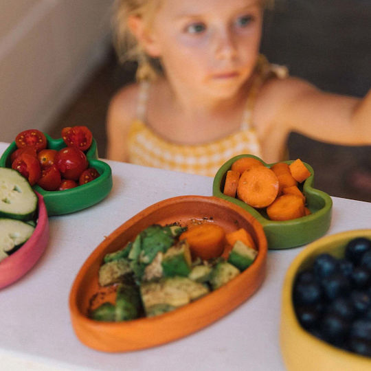 Oli&Carol Feeding Set made of Wood Orange 2pcs