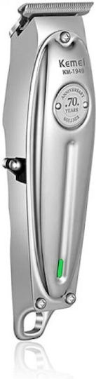 Kemei Professional Rechargeable Hair Clipper Silver KM-1949