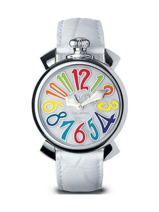 Gaga Milano Women's Watch with White Leather Strap