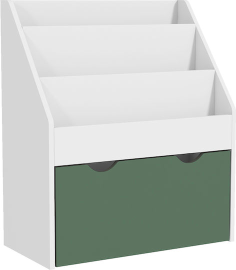 Kids Wooden Bookcase Green 62.5x30x70cm