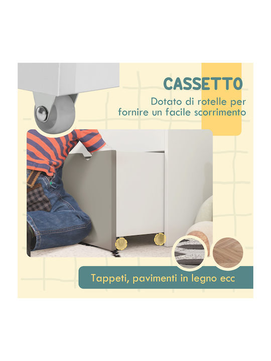 Kids Wooden Bookcase Gray 62.5x30x70cm