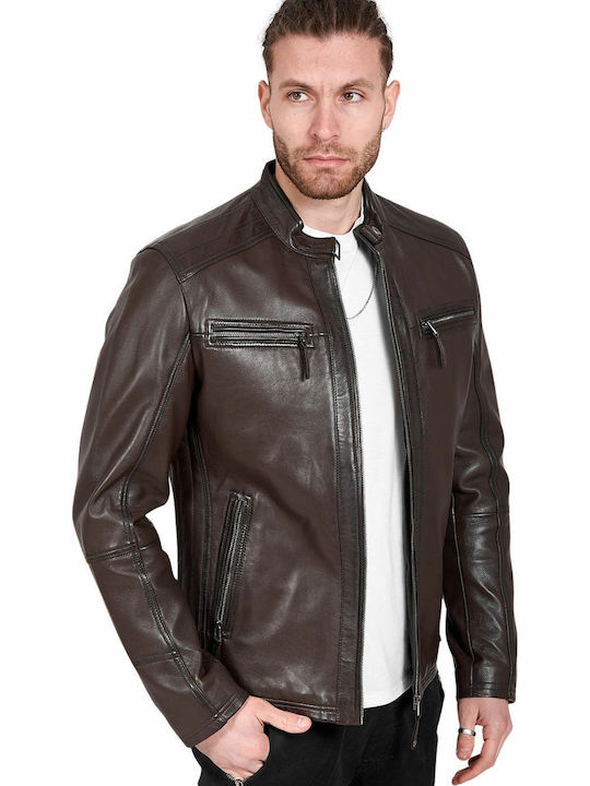 Alpha Leather Jacket Brown