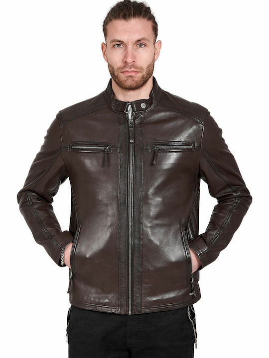 Alpha Leather Jacket Brown