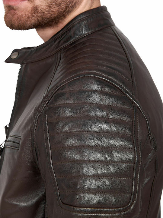 Delta Geacă Biker Din Piele Maro Delta-Sheep-Brown