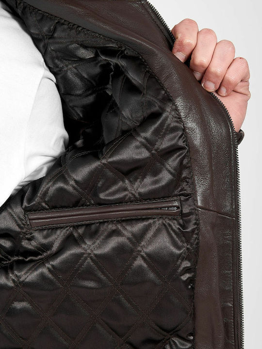 Alpha Leather Jacket Brown