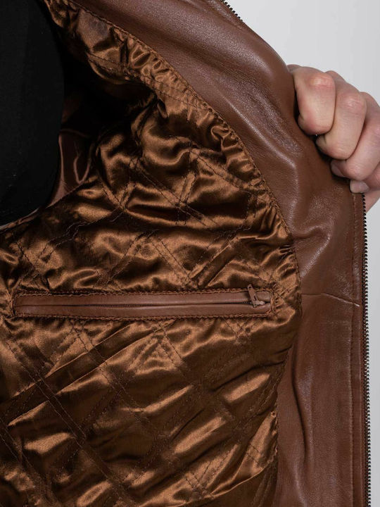 Delta Leather Jacket Biker Cognac