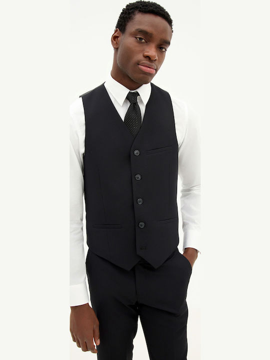 Men's Vest Slim Fit Black