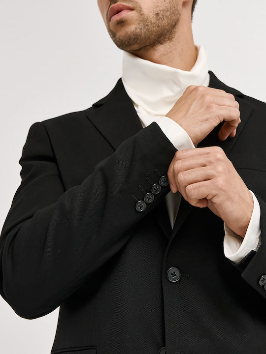 Men's Winter Suit Jacket Slim Fit Black