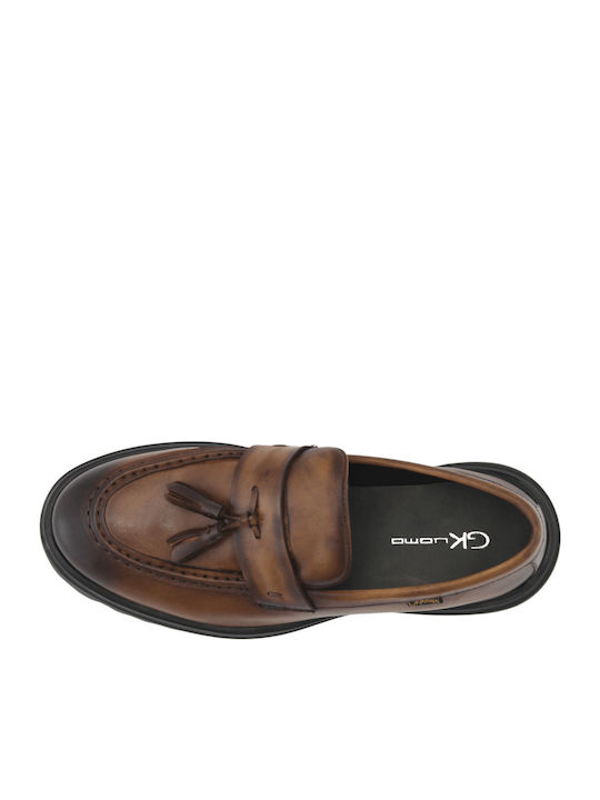 Leder Herren Mokassins in Tabac Braun Farbe
