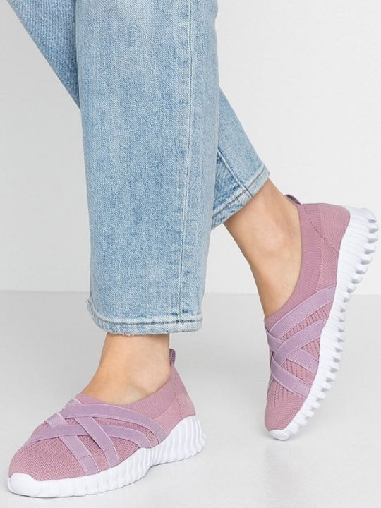 Sneakers Ανατομικά Γυναικεία Slip-On Λιλά