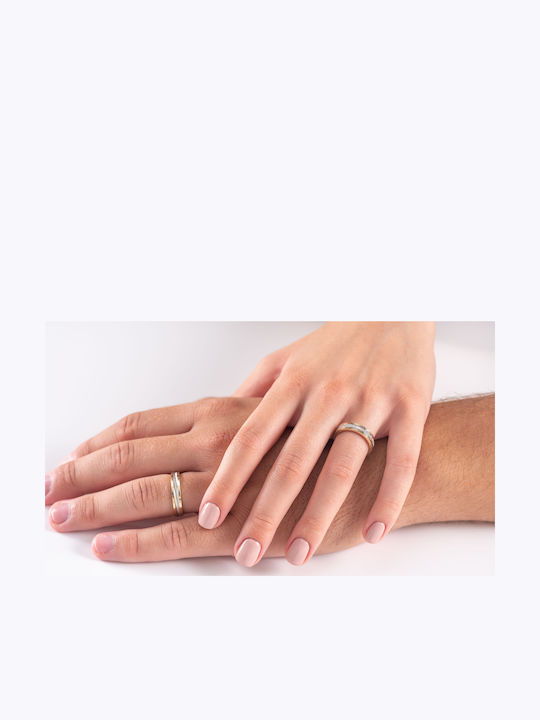 Σετ Βερών Γάμου Valauro Δίχρωμες Χρυσό 9k – Πλάτος 4.5mm