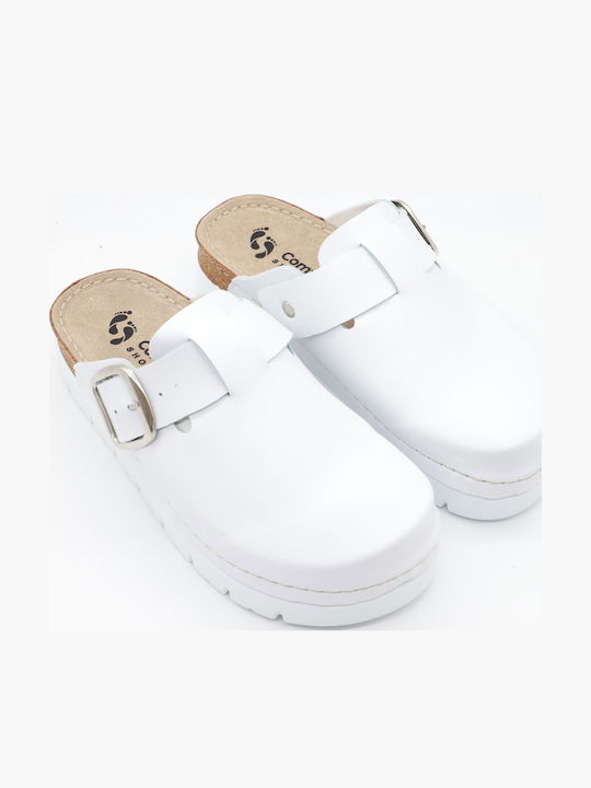 Comfort Way Shoes Γυναικεία Ανατομικά Σαμπό Λευκά