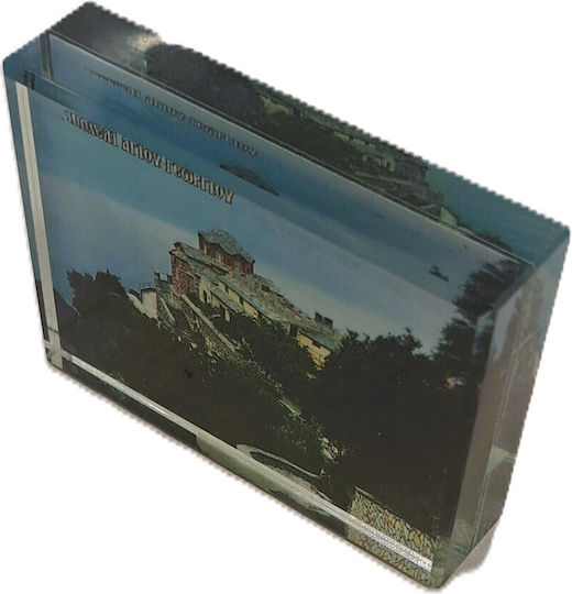 Glass Icon of Saint George Church of Kartsoneon Acrylic Double-Sided Icon Height 5.5cm Width 8cm