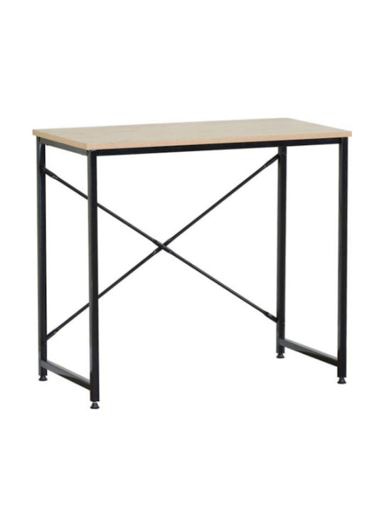 Desk Wooden Brown with Metal Legs 80x40x70cm