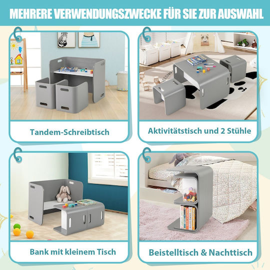 Kinder Tischset mit Stühlen Gray Costway